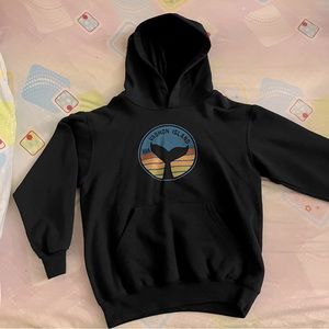 Champion Authentic Athleticwear Black Hoodie Vashon Island WA, Size Youth Medium